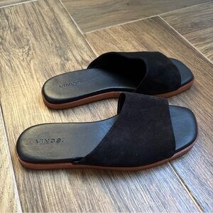 VINCE Canella Suede Slide Black Size 8